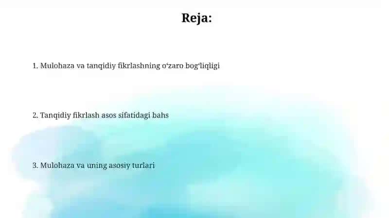 Tafakkur va uning asosiy shakllari 2