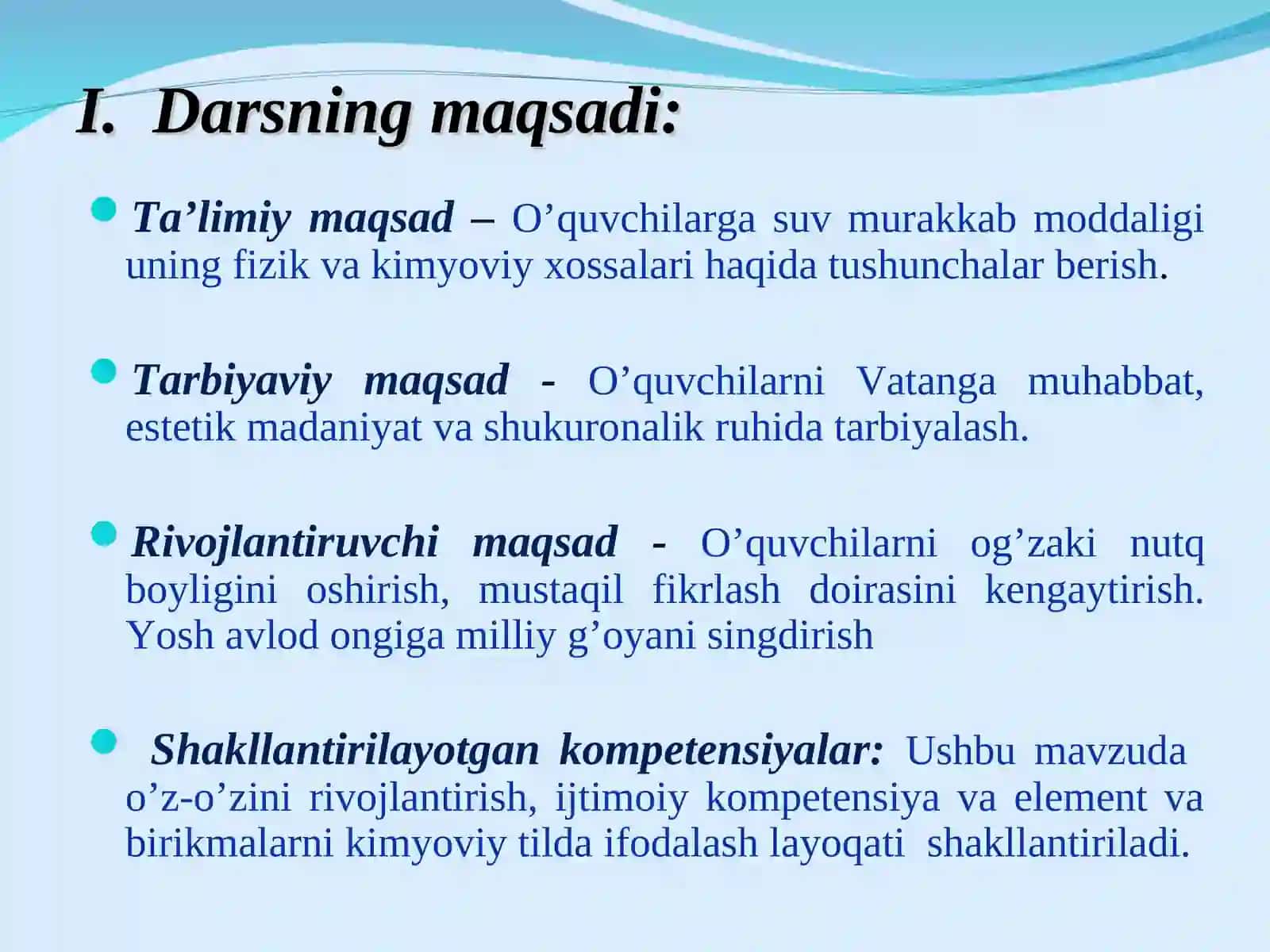 Suv-murakkab modda. Suvning fizik va kimyoviy xossalari 2