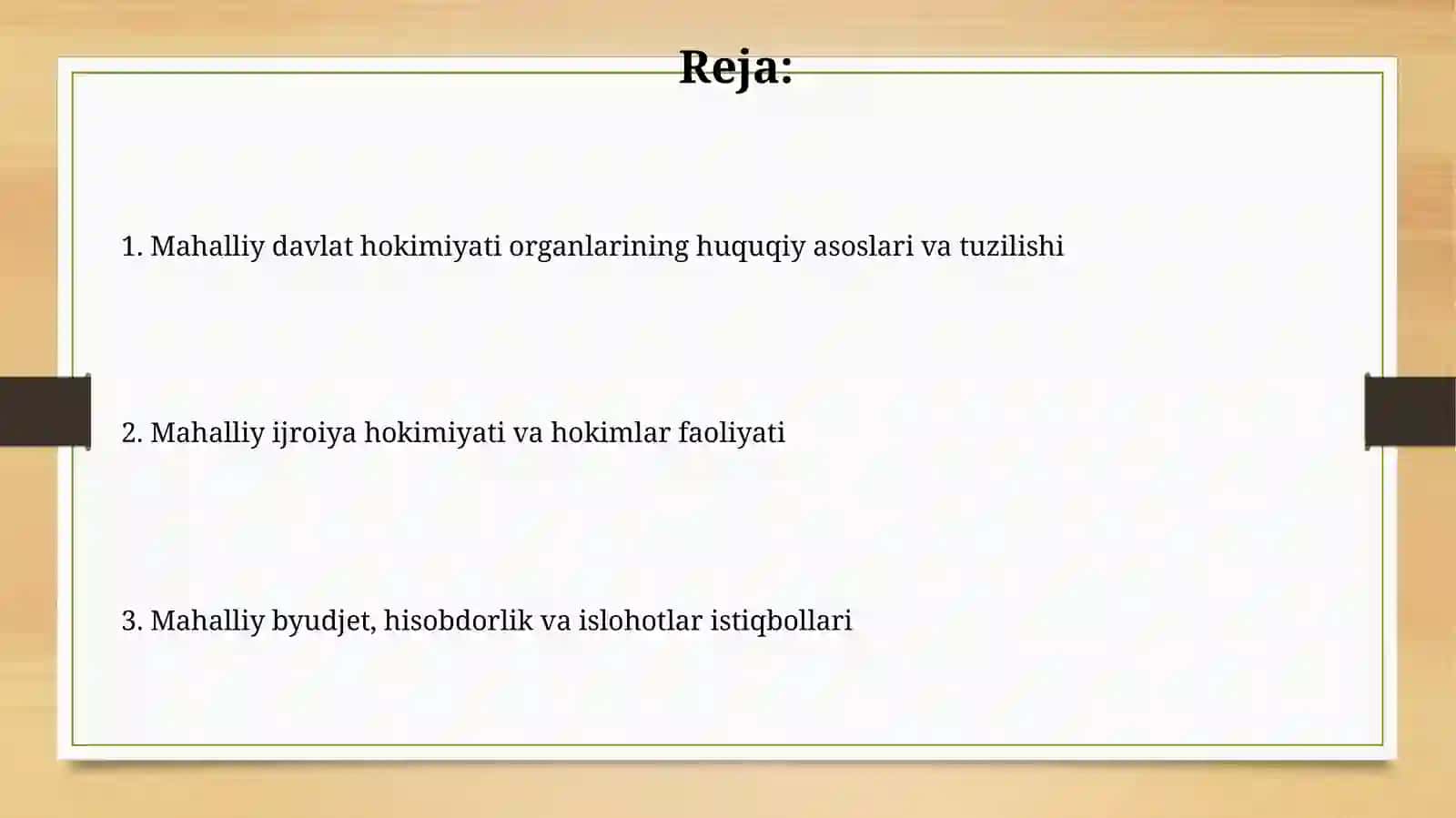 Mahhaliy davlat organlari tizimi va vazifasi 2