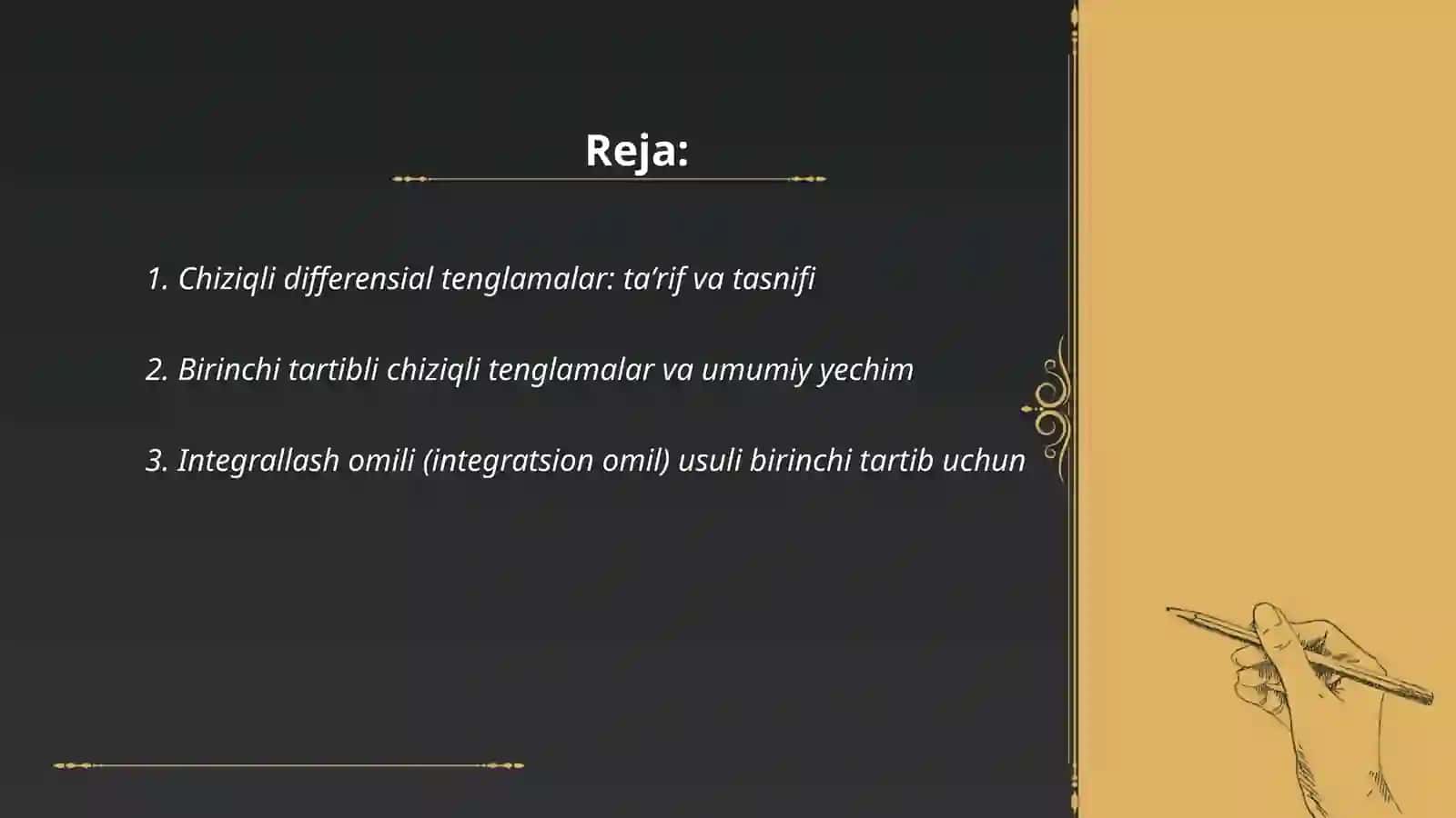 Chiziqli differensial tenglamalar 2