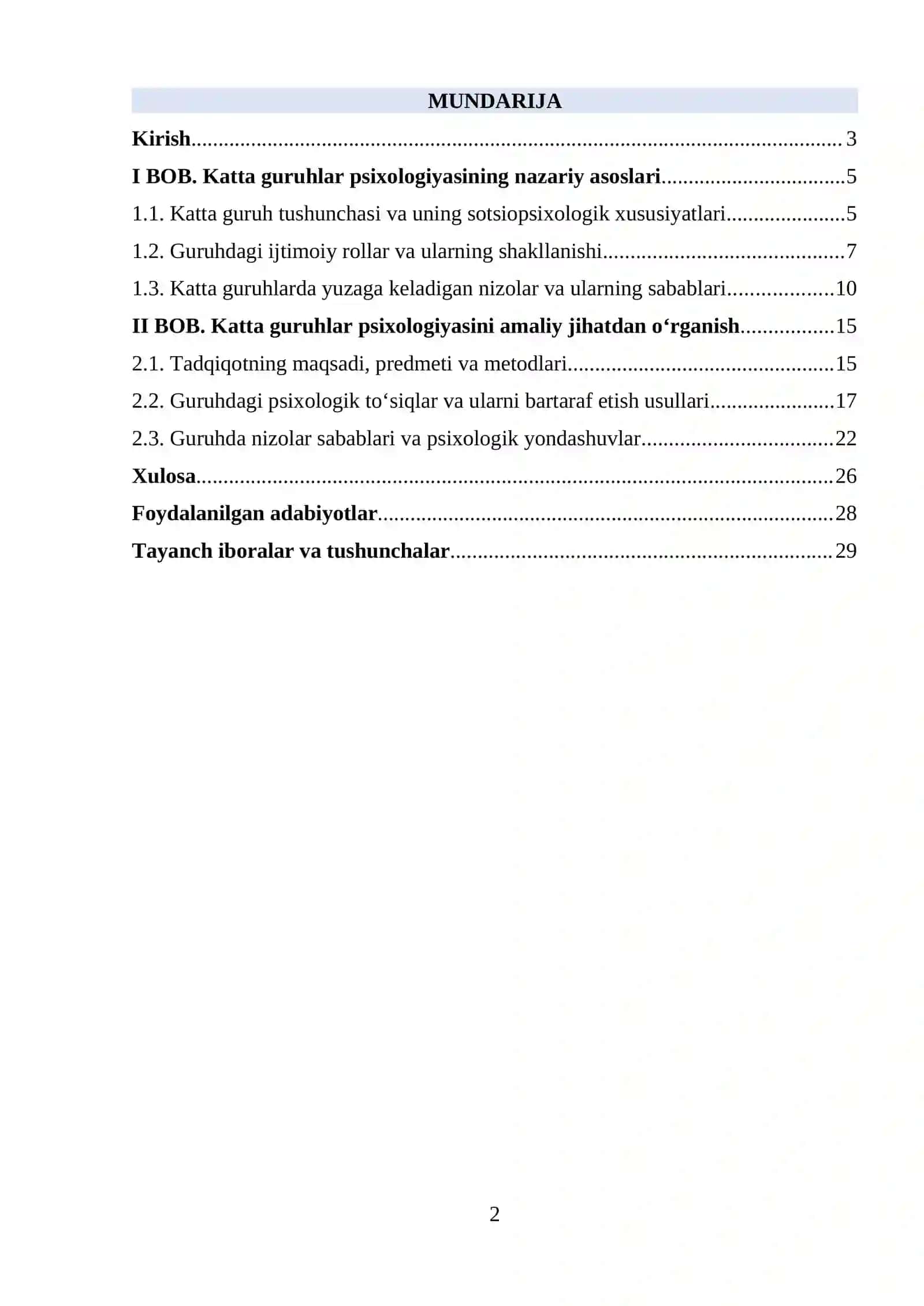 Katta guruhlar psixologiyasining nazariy asoslari 2