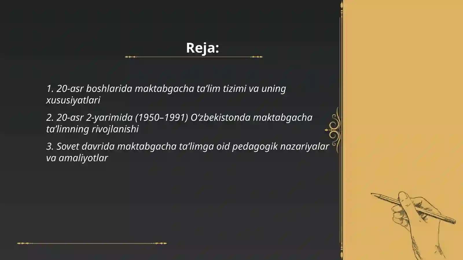 Maktabgacha taʼlim va pedagogik fikrlar Mustaqil Oʻzbekiston talim tizimi va pedagogik fikrlar rivoji 2