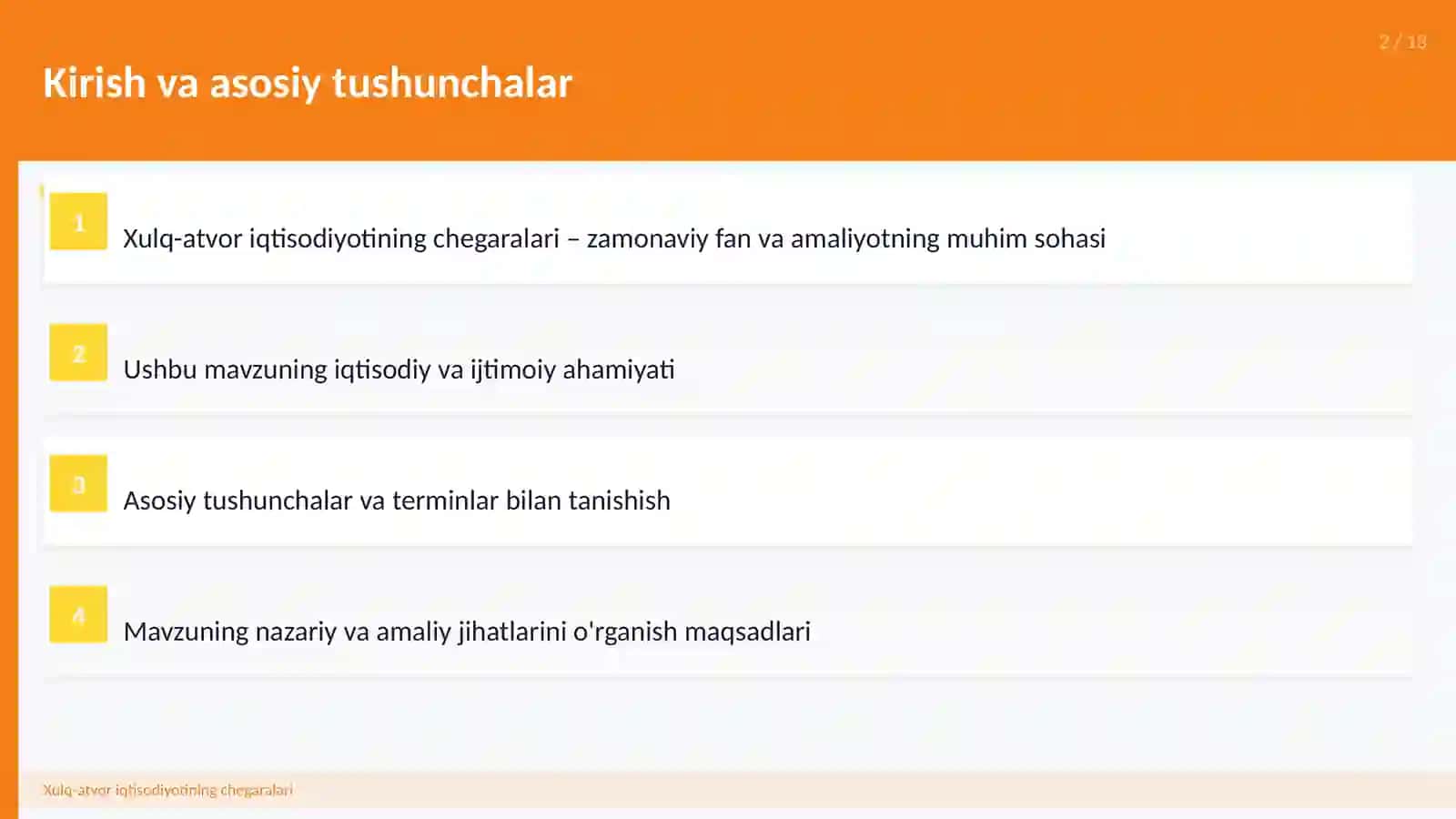 Xulq-atvor iqtisodiyotining chegaralari 2