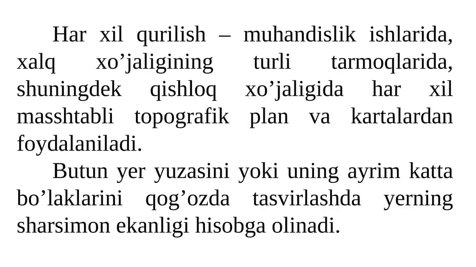 Xarita, plan, profiltushunchasi 2