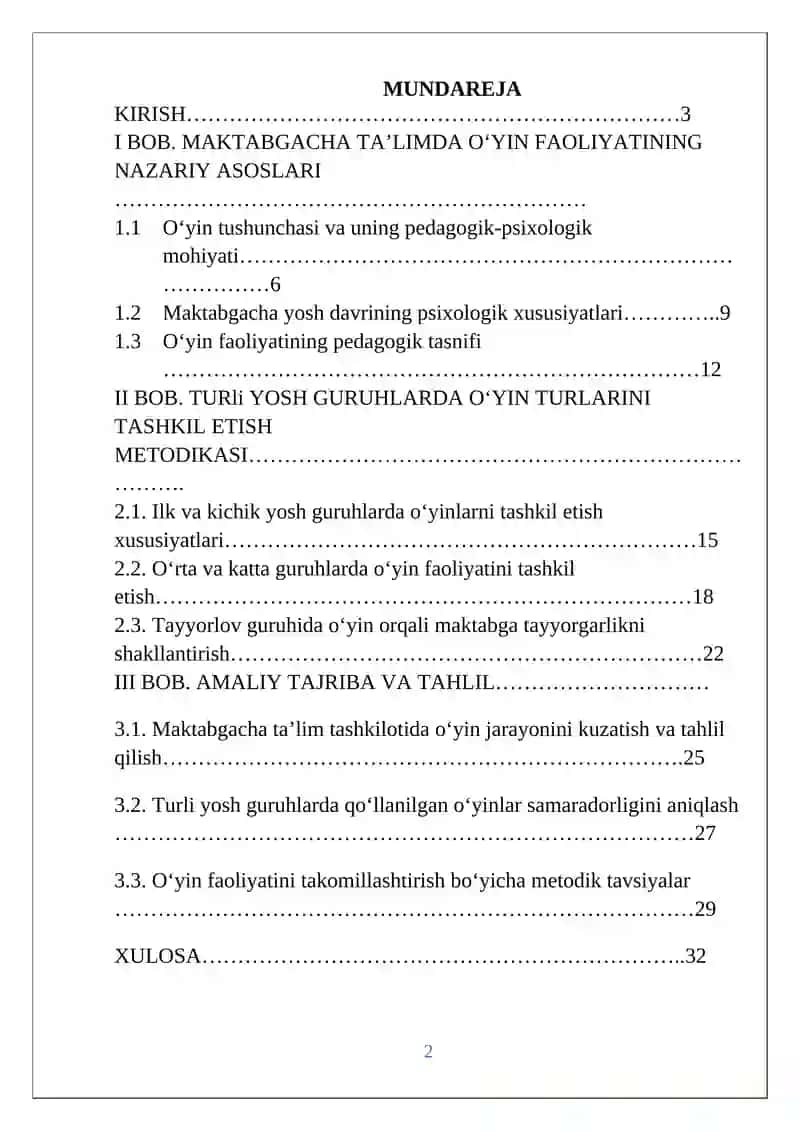 Mavzu: Maktabgacha ta’lim tashkilotlarida turli yosh guruhlarda bolalar bilan o’ynaladigan o’yin turlari 2
