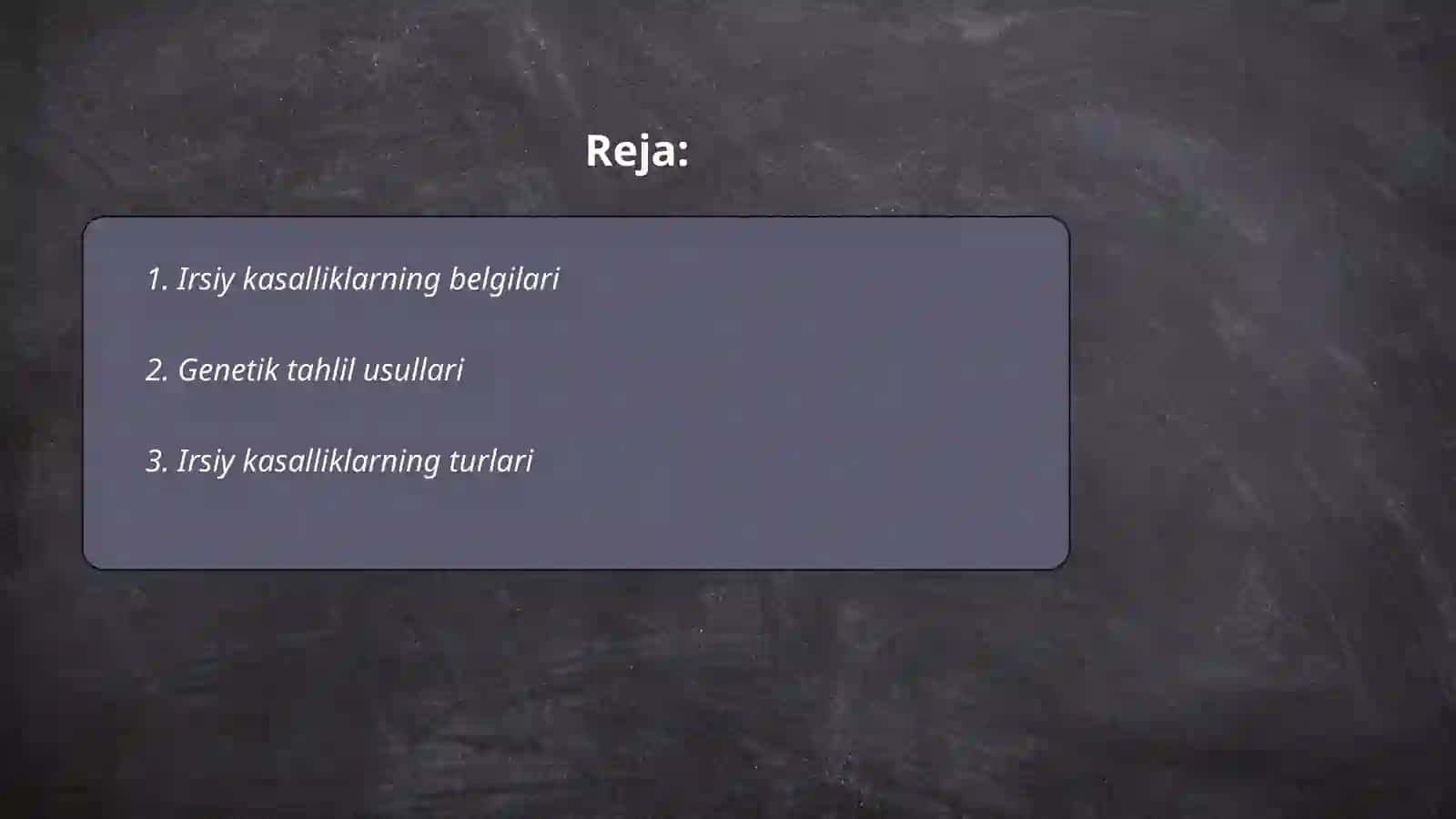 Odamlarda irsiy kasalliklar va davolash usullari 2