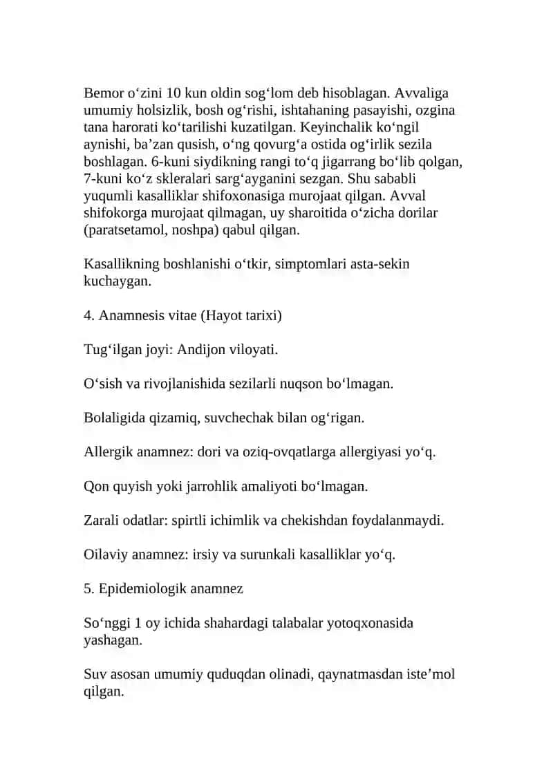 Gepatit A kasallik tarixi 2