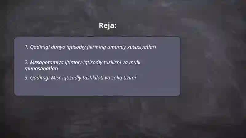 Qadimgi dunyo iqtisodiy qarashlari 2