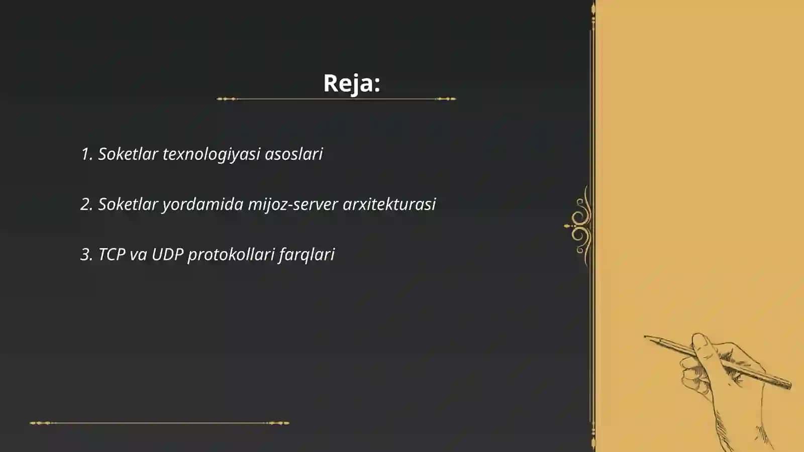 Soketlar yordamida tarmoq dasturlarini yaratish 2