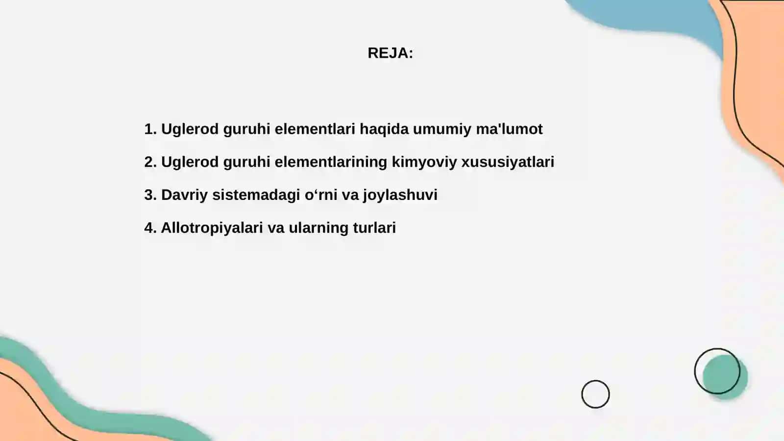 Uglerod guruhi elementlari haqida umumiy malumot 2