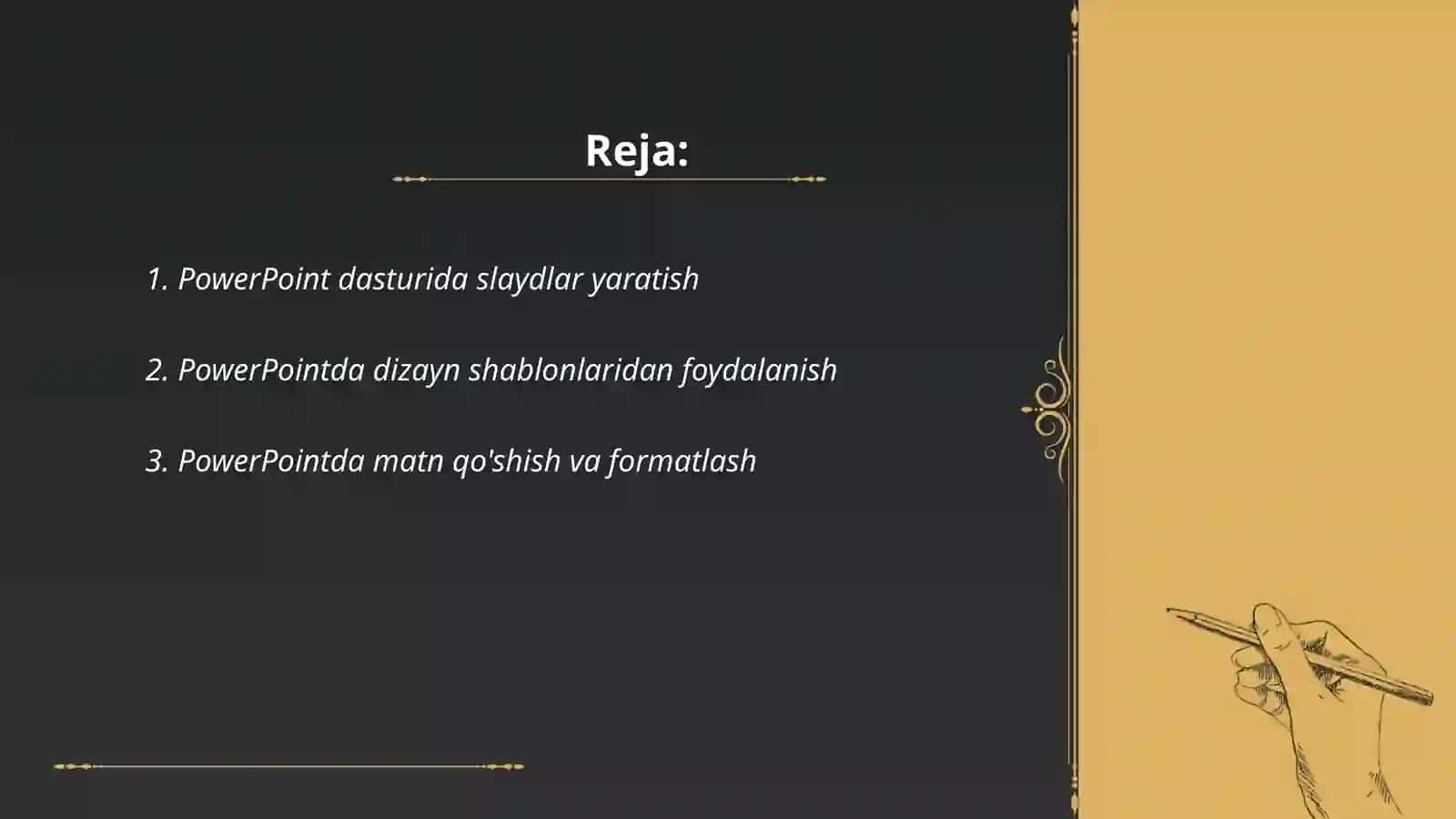 MS Power Point dasturida taqdimot tayyorlash 2