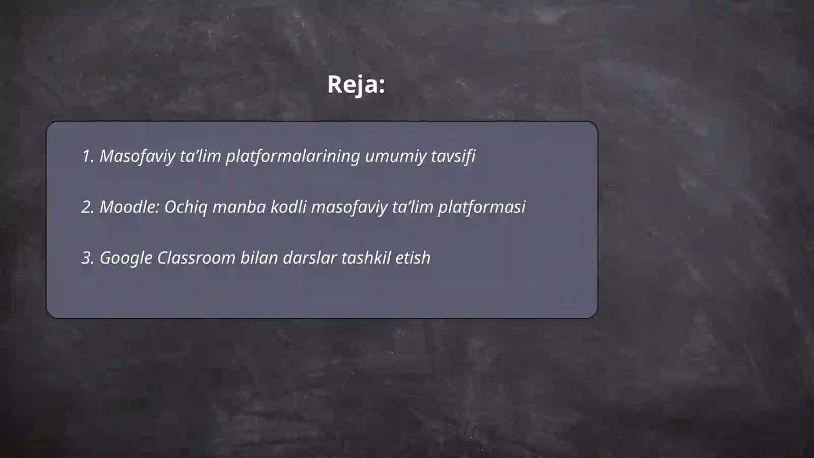 Masofaviy taʼlimni tashkil etish dasturlari va platformalari 2