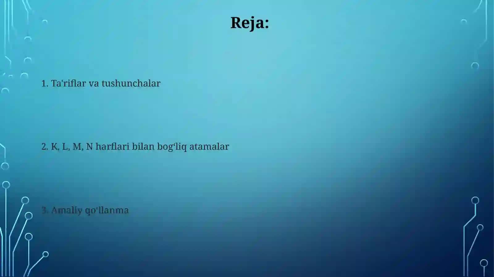 K L M N harflariga oid atamalarga izoh berish 2
