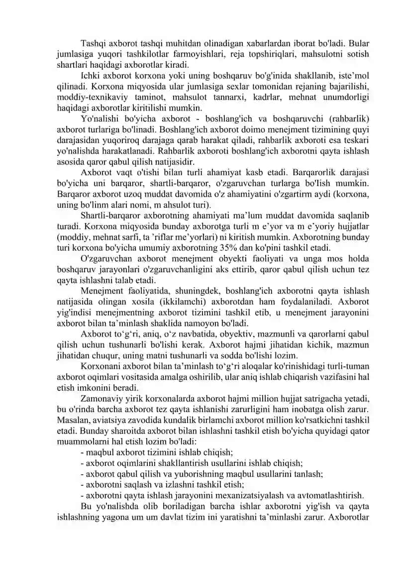 Menejment sohasida axborot tizimi 2