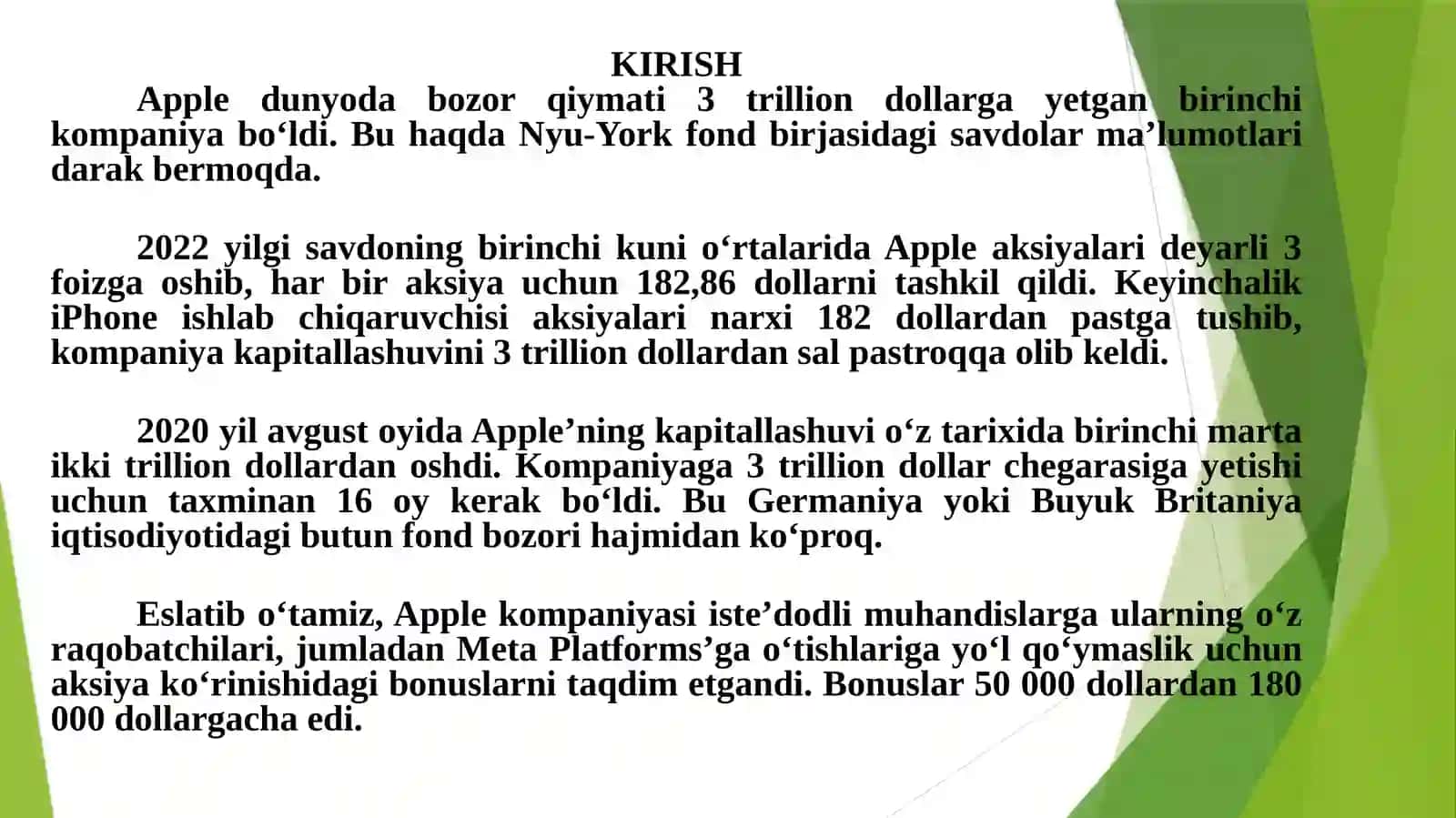 Apple brendi va uning hozirda bozordagi o‘rni 2