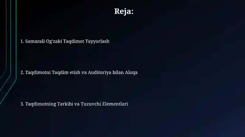 Samarali Og'zaki Taqdimot Tayyorlash 2