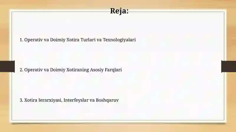 Operativ va Doimiy Xotira 2