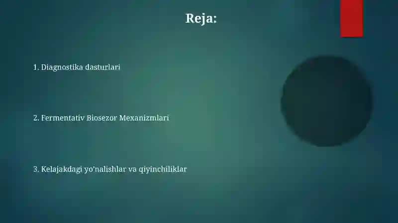 Fermentli biosensorlarning tibbiyotdagi o‘rni 2