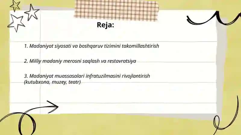 Madaniy Sohalarning Rivojlantirishning Asosiy Mazmuni 2