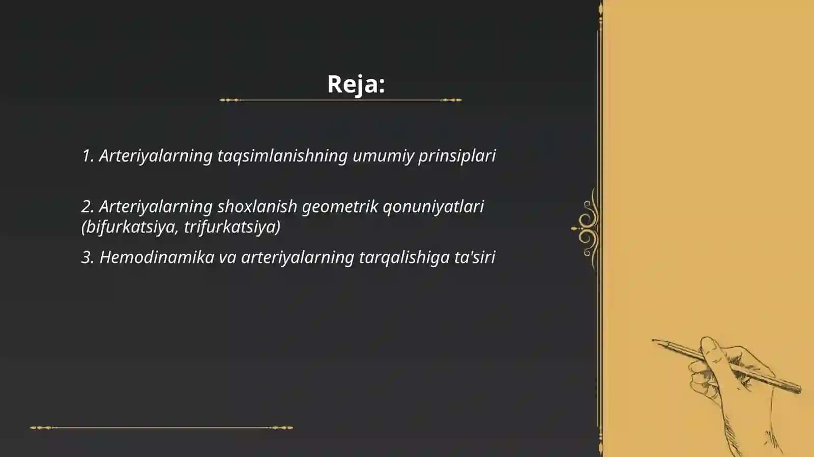 Arteriyalarning tarqalish qonuniyatlari 2