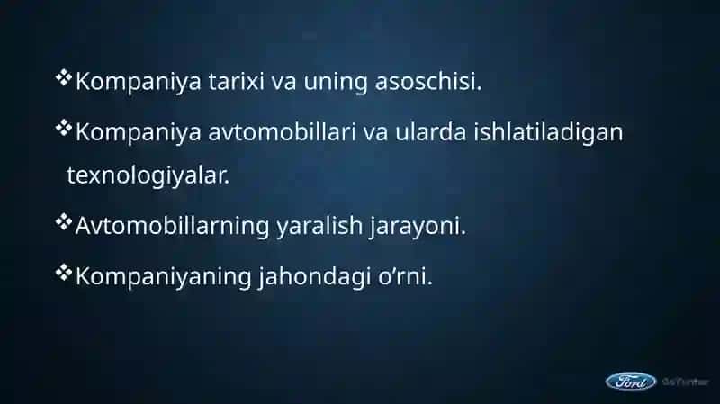 Ford avtomobillarining rivojlanish tarixi va bosqichlari 2