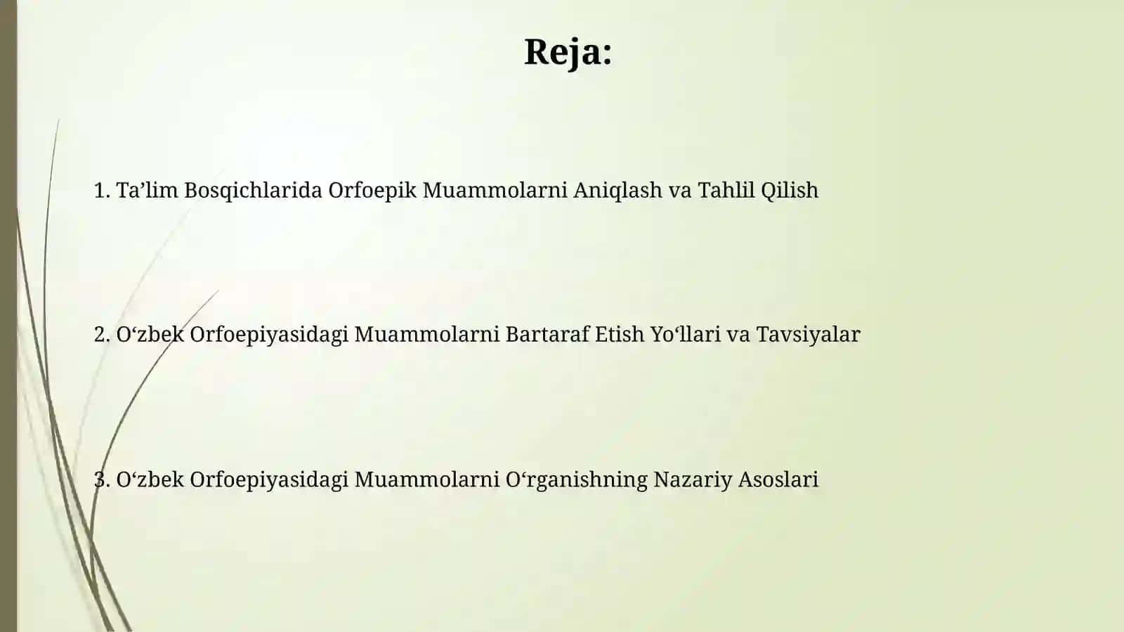 Orfoepiya Unlilar orfoepiyasi muammosining ta'lim bosqichlarida oʻrganilishi 2