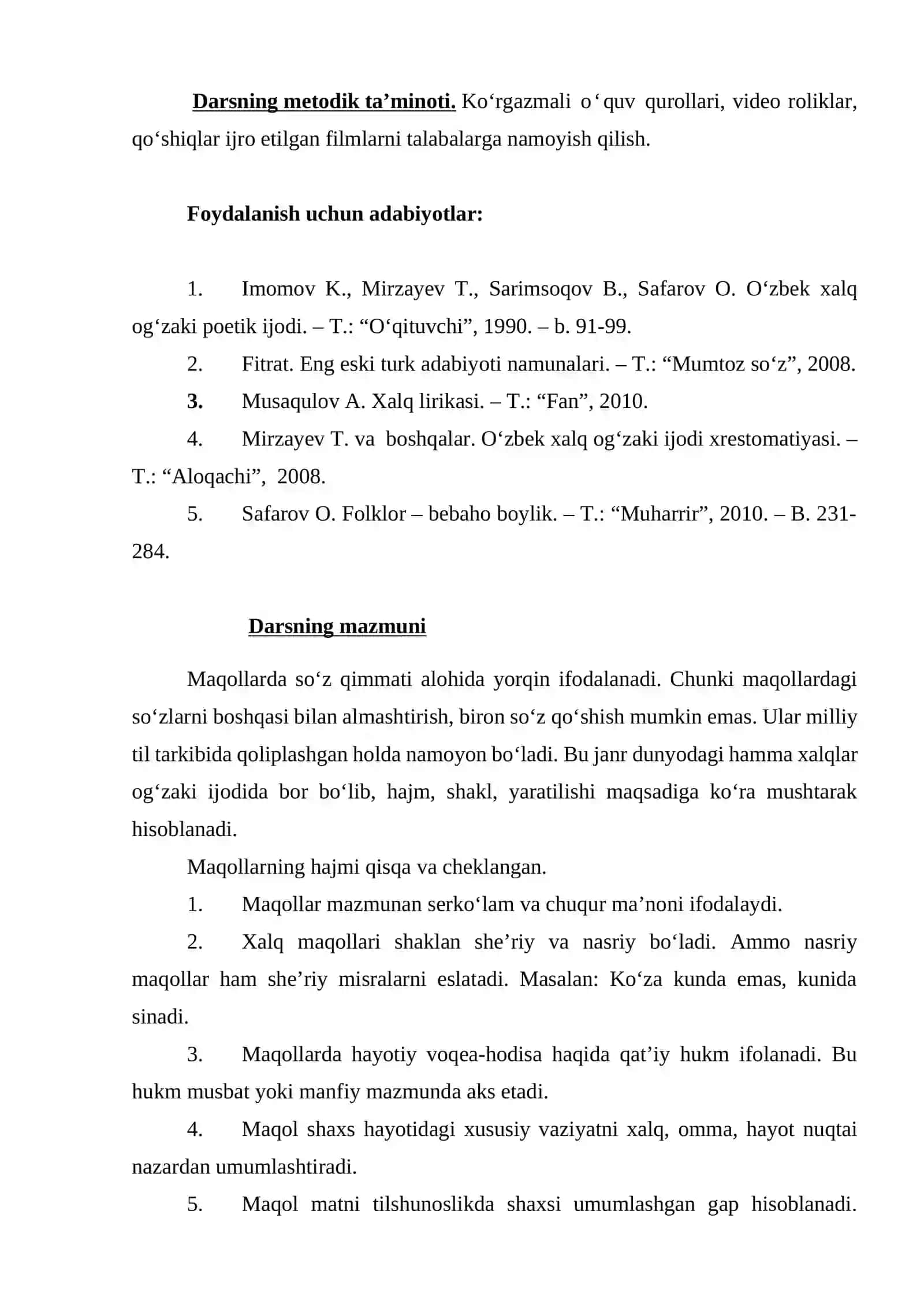 XALQ OG‘ZAKI BADIIY IJODI JANRLARI 2