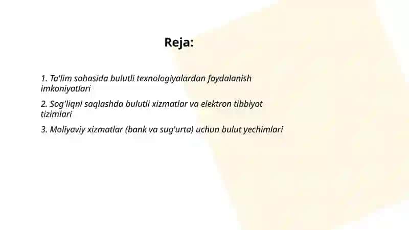 Bulutli texnologiyalardan foydalanish imkoniyatlari 2