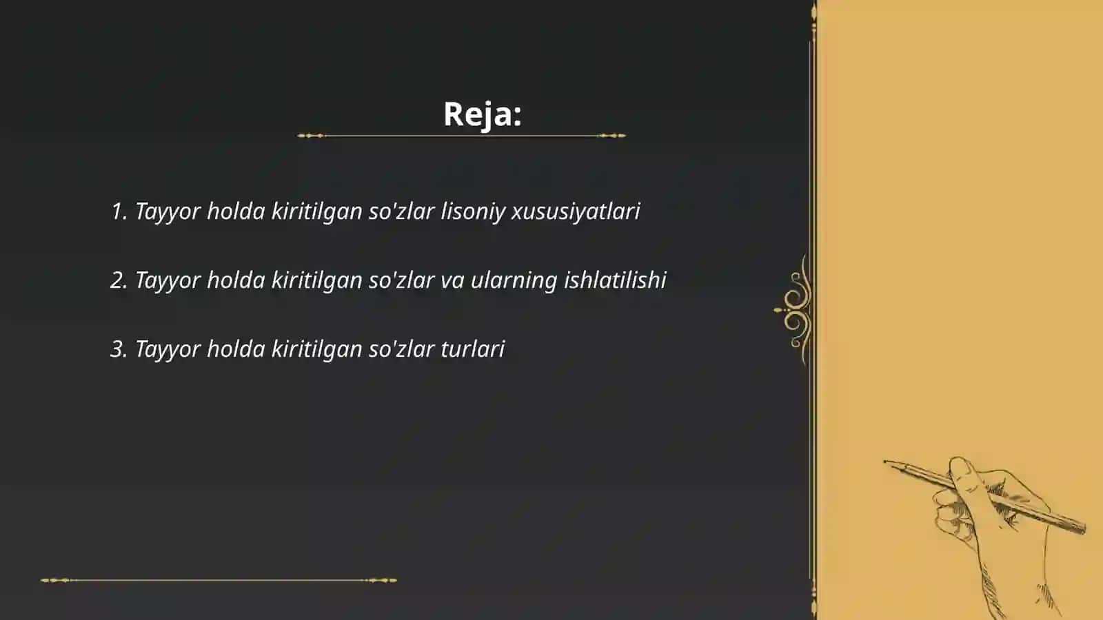 Tayyor holda kiritilgan sozlar 2