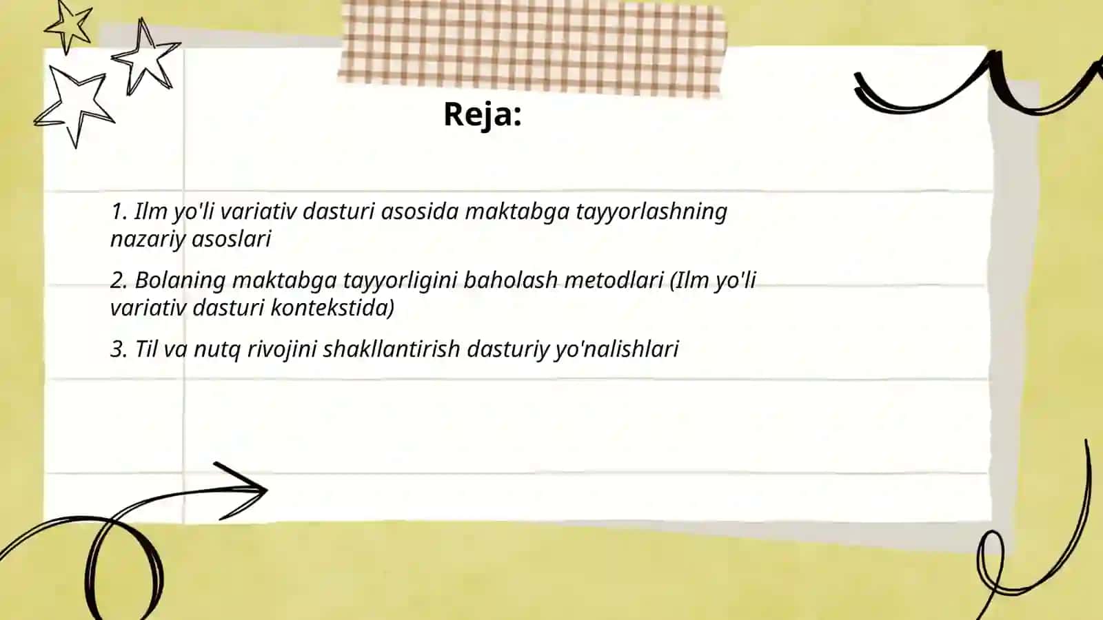 Ilm yo'li variativ dasturi asosida bolani maktabga tayyorlash 2