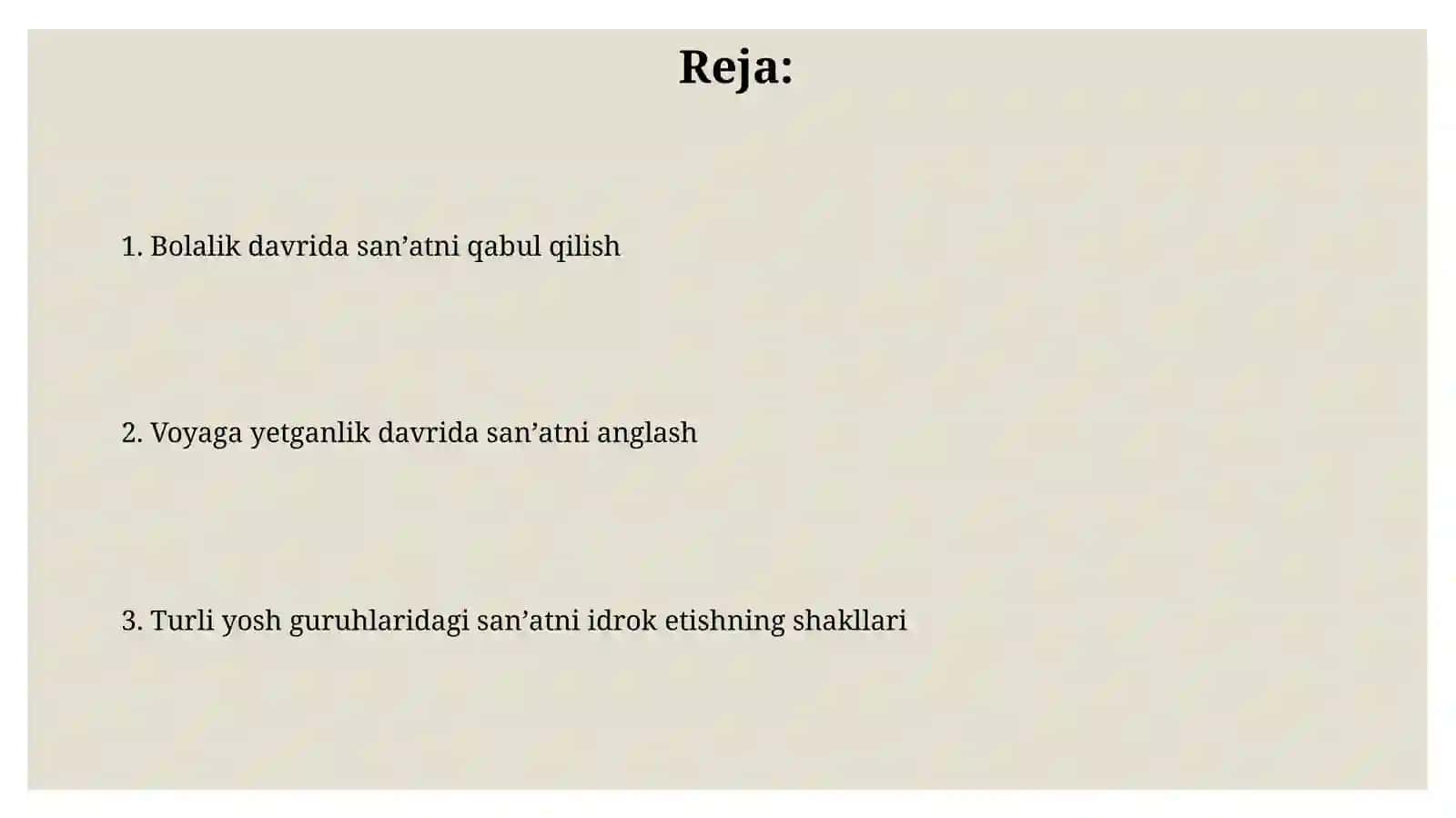 Turli yosh guruhlarida san'atni idrok etishni tashkil qilish shakllari 2
