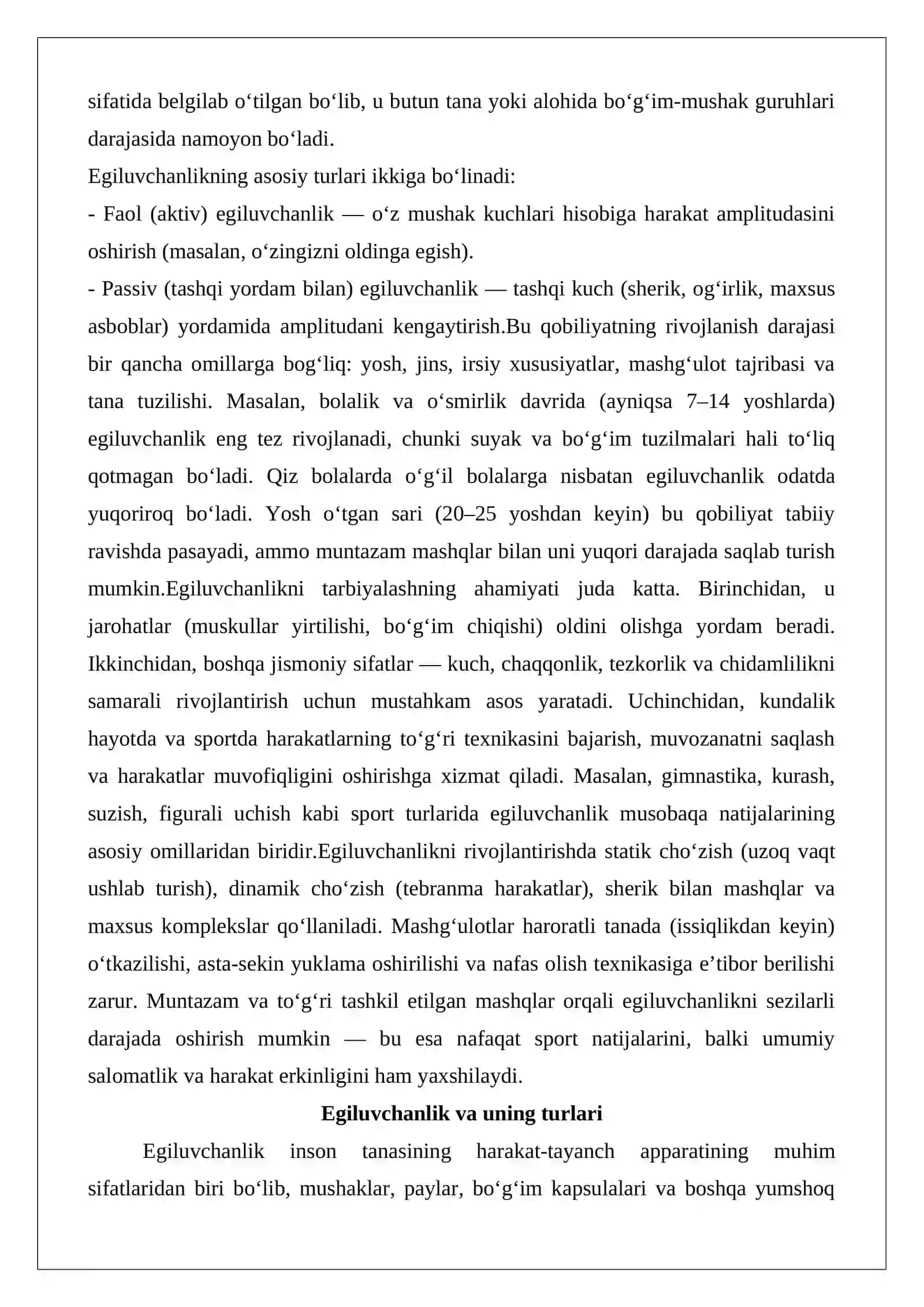 Egiluvchanlik qobiliyatini tarbiyalash 2