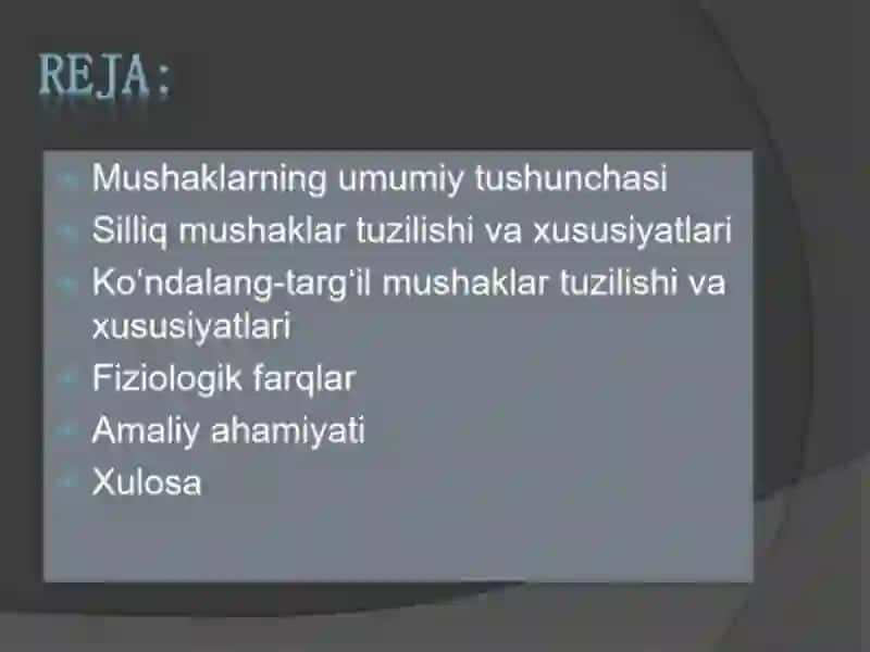 Silliq va koʻndalang mushaklarning fiziologik farqi 2