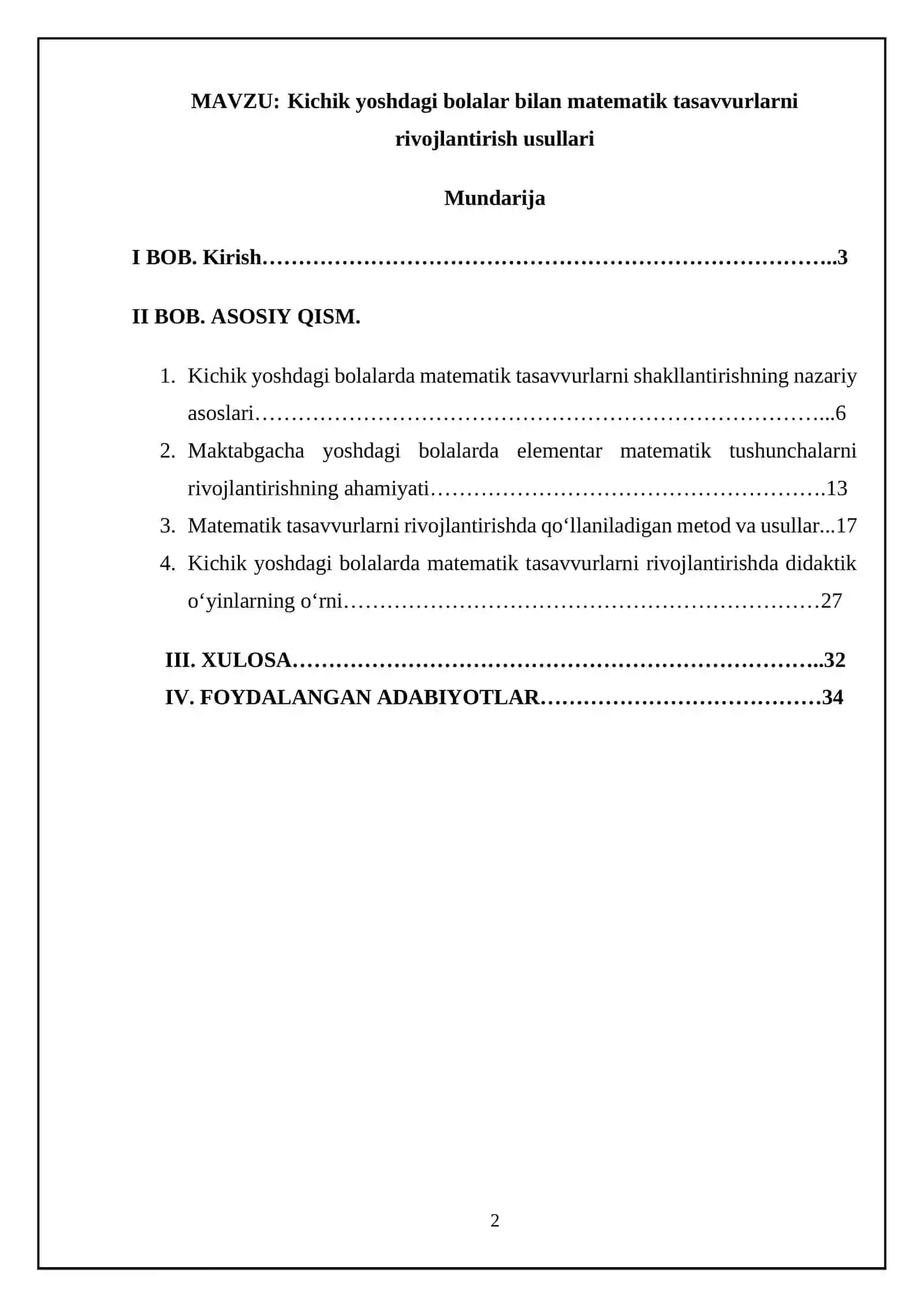 Kichik yoshdagi bolalar bilan matematik tasavvurlarni rivojlantirish usullari 2