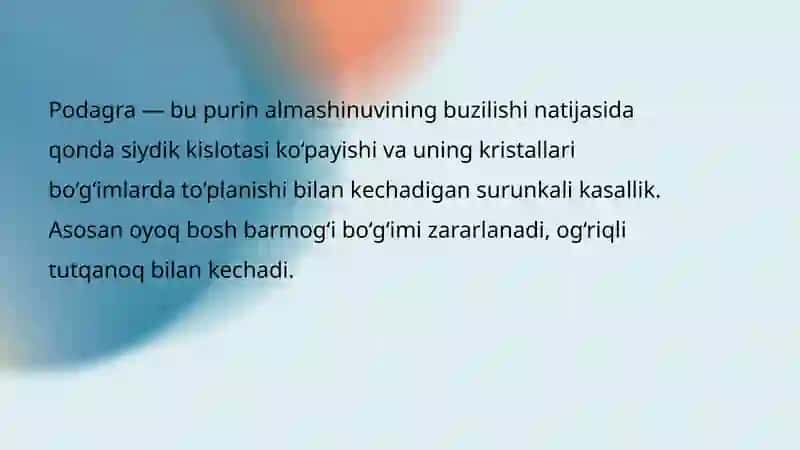 Podagra va semizlikni bartaraf etuvchi vositalar 2