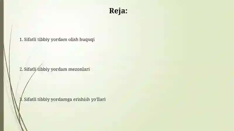 Bemorni yuqori sifatli tibbiy yordam koʻrsatish huquqi 2