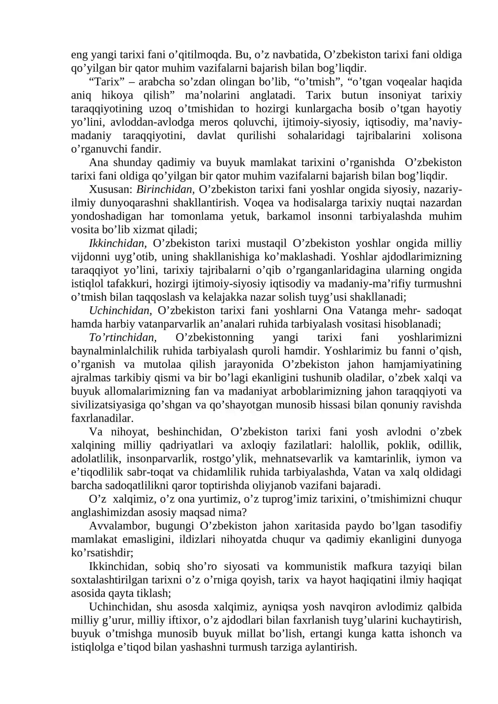 О’zbekistonning eng yangi tarixi 2