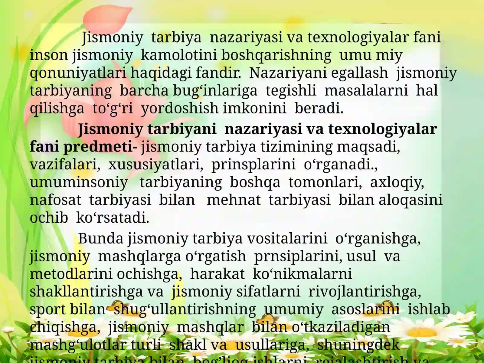 Bolalar jismoniy tarbiyasi fanining rivojlanish tizimi 2