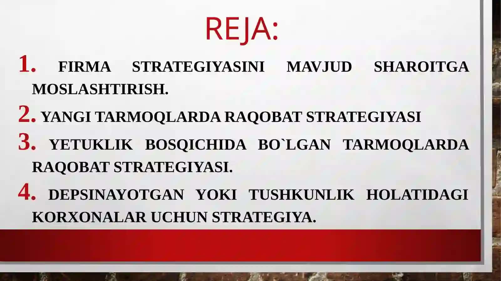 Marketing strategiyasining mavjud bozor ga Amoslash tirish 2