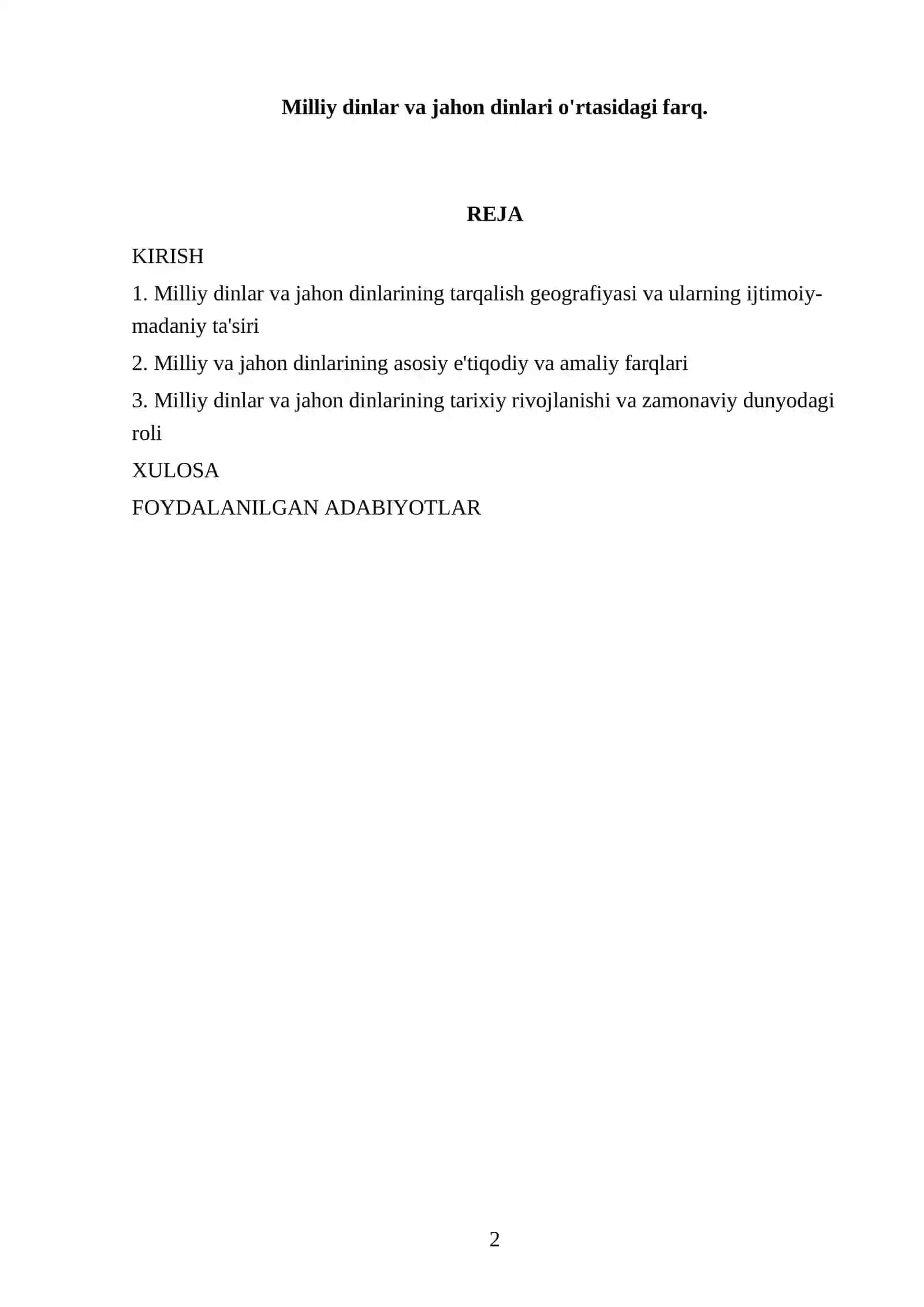 NODIRNING DINSHUNOSLIK FANIDAN TAYYORLAGAN MUSTAQIL ISHI 2