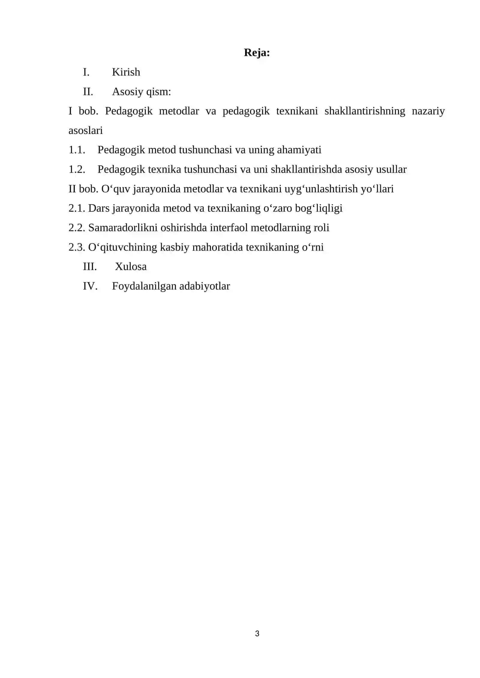 Pedagogik metodlar va pedagogik texnikani shakllantirishning nazariy asoslari 2