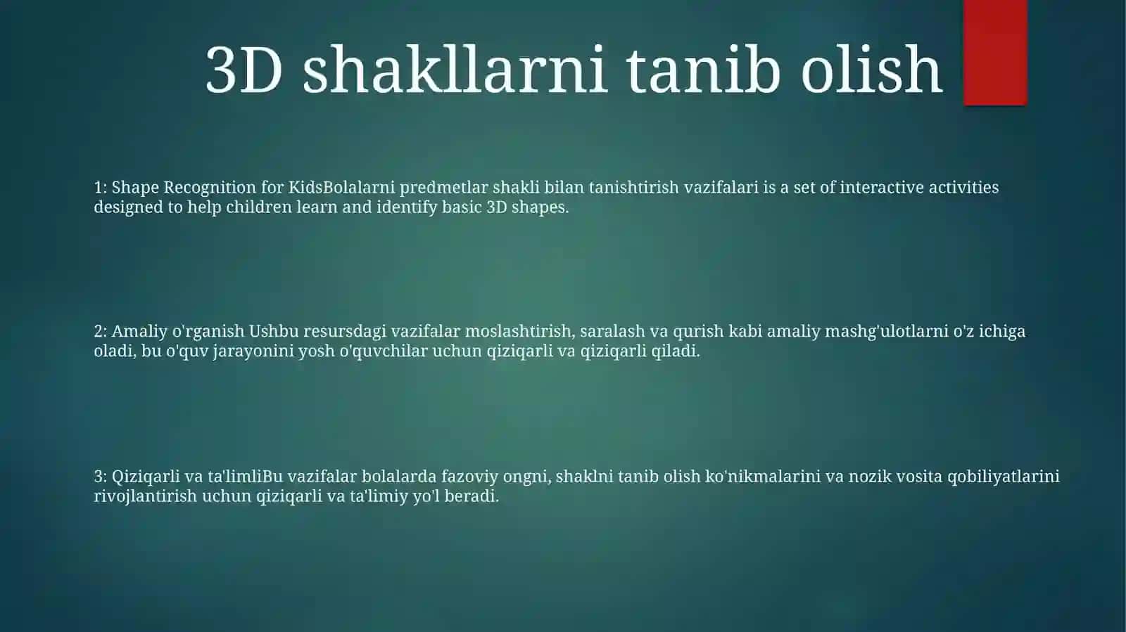 Bolalarni Predmetlar Shakli Bilan Tanishtirish Vazifalari 2