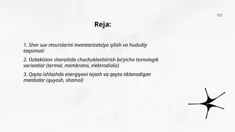 Ozbekiston sharoitida shor suvlarni chuchuklashtirish goyasini yaratish 2