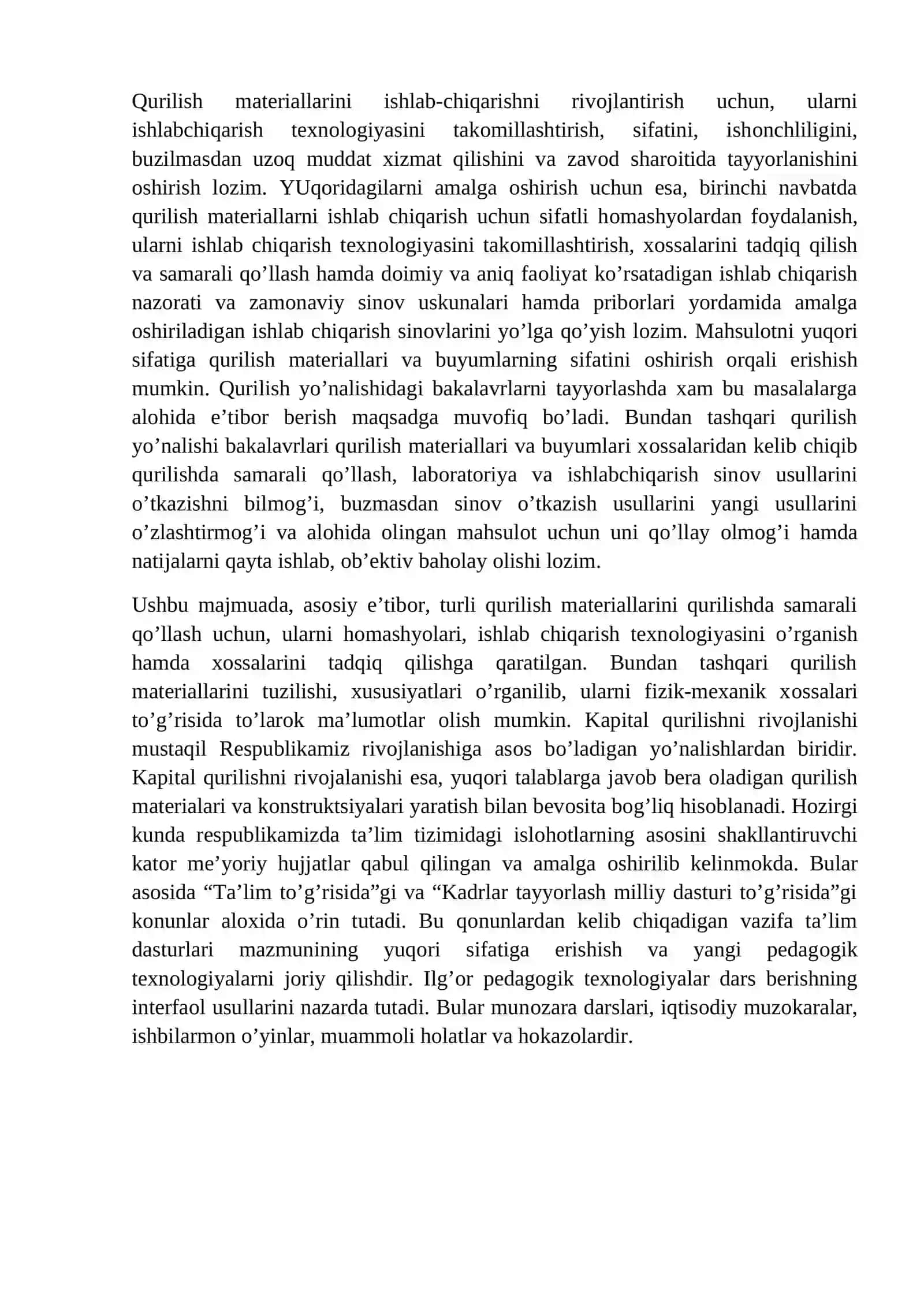 QURILISH MATERYALLARI VA BUYUMLARIGA EKALOGIK TALABLAR 2