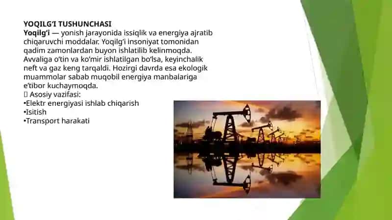 Yoqilg‘i Tushunchasi 2