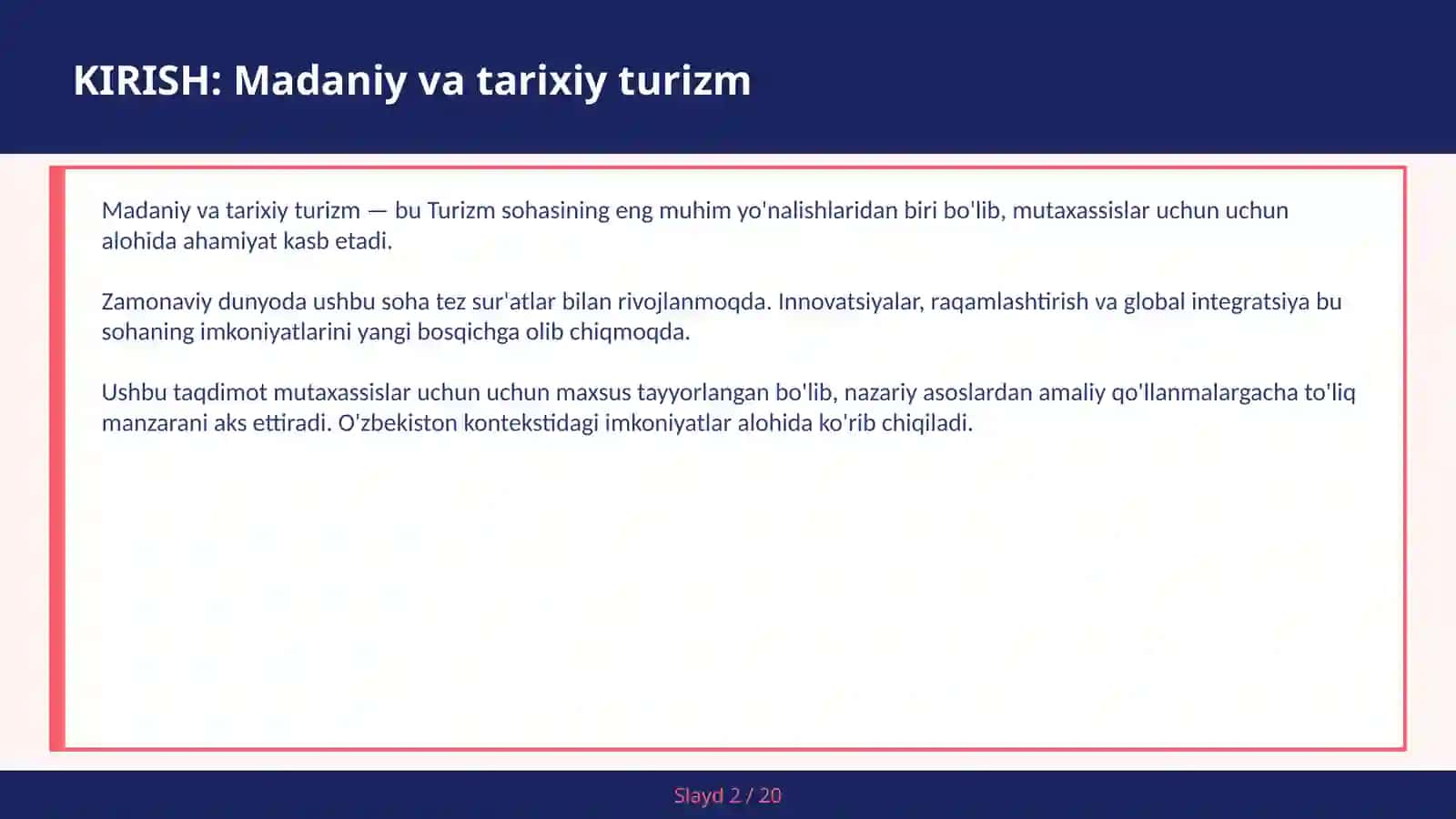 MADANIY VA TARIXIY TURIZM 2