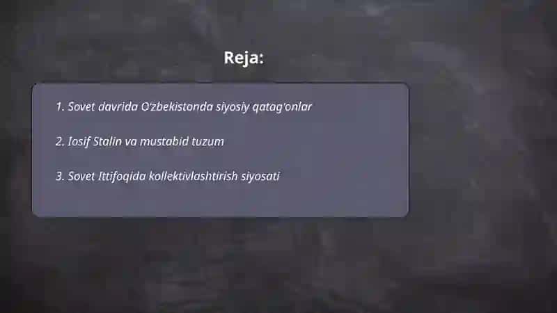 Sovet davrida Oʻzbekistonda siyosiy qatagʻonlar 2