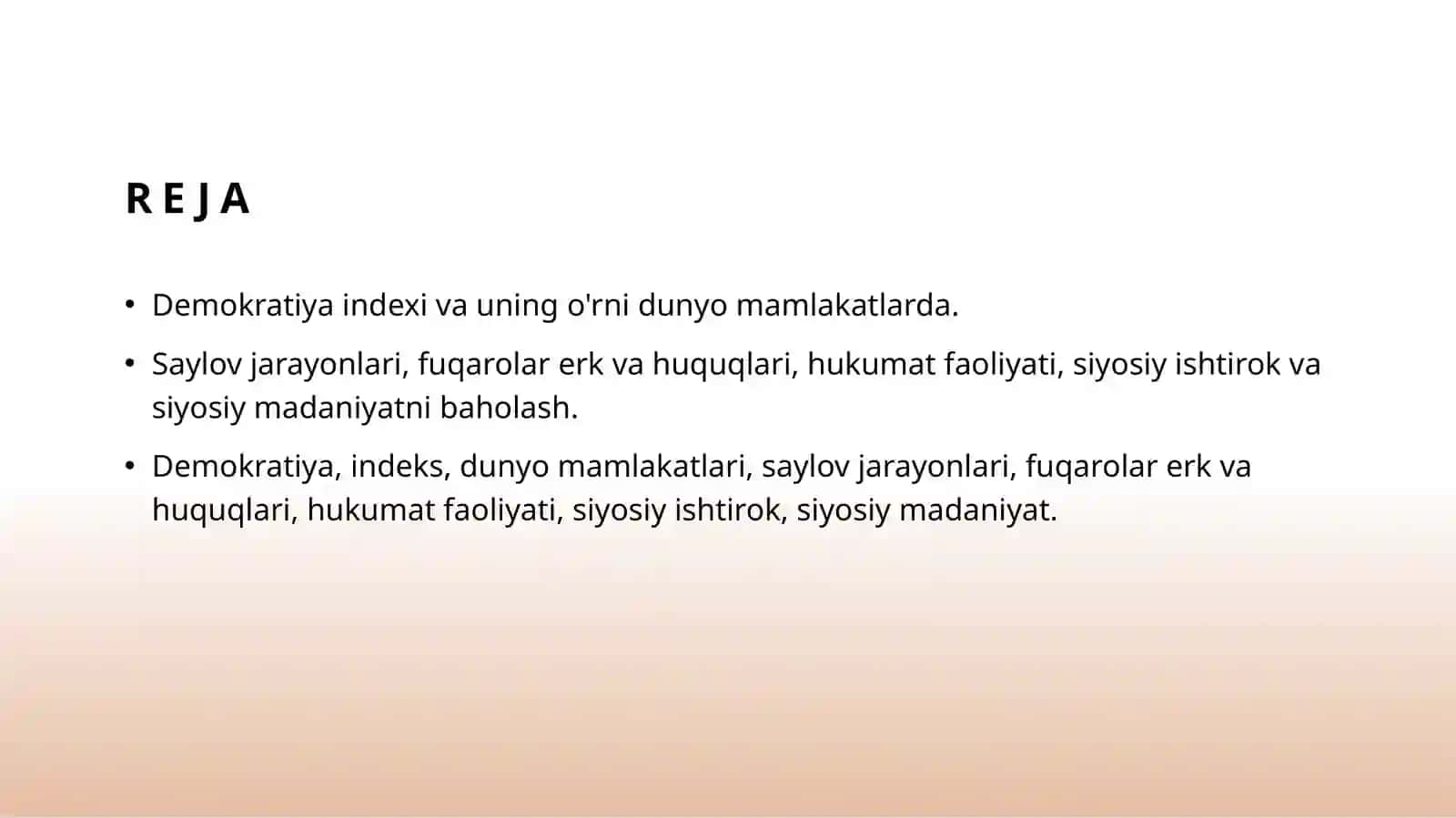 Dunyo mamlakatlarida Demokratiya index. 2