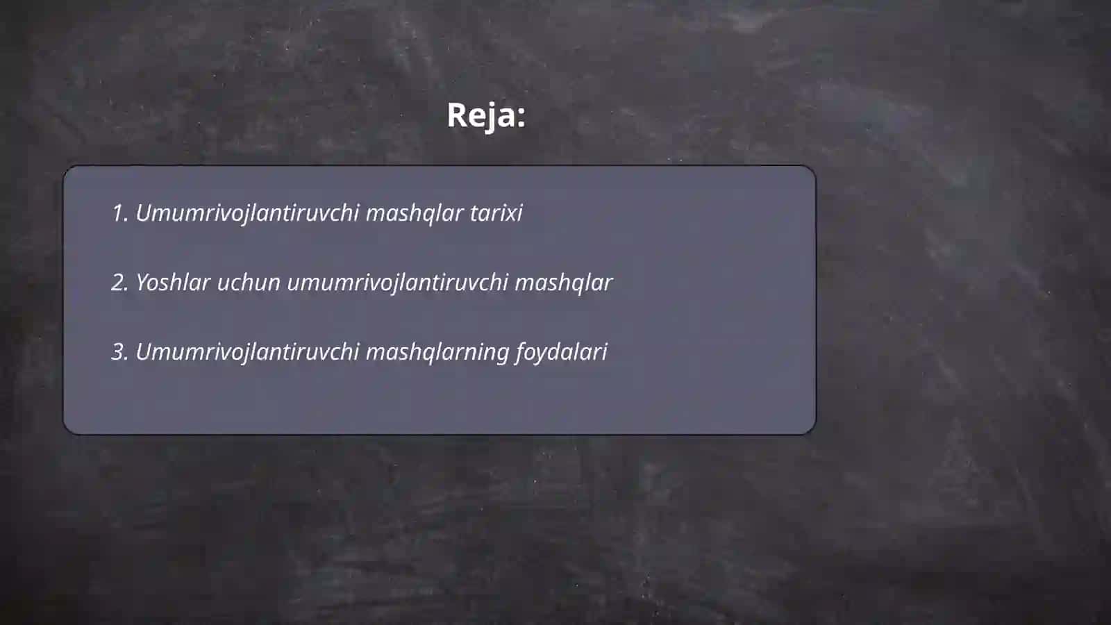 Umumrivojlantiruvchi mashqlar 2