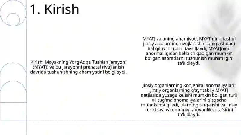 Moyakning Yorg'Aqqa Tushish Jarayoni Va Jinsiy A'Zolarning Rivojlanish Nuqsonlari 2